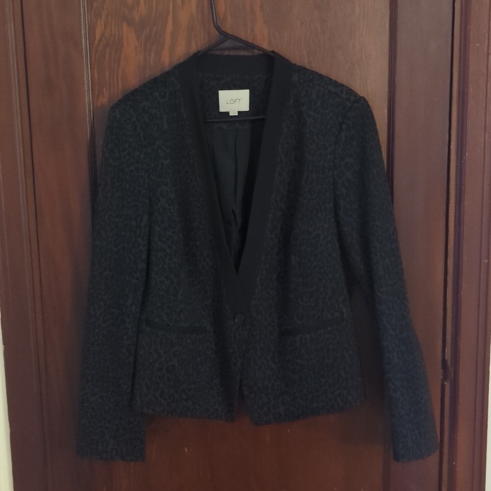 Loft Animal Print Business Professional Blazer Size 14